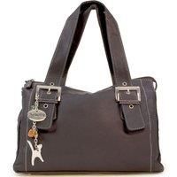 Catwalk Collection Handbags - Soft Leather Shoulder Bag For Women - Medium Slouchy Top Handle Bag - Jane - Chocolate