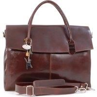 Catwalk Collection Handbags - Ladies Extra Large Leather Briefcase/Shoulder/Cross Body Bag - Women's Organiser Work Bag - Laptop Bag With Padded Compartment - HELENA - Brown