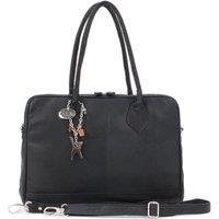 Catwalk Collection Handbags - Women/'s Leather Work Tote Bag With Zip - Large Shoulder Bag - Detachable Cross Body Strap - GROSVENOR - Black