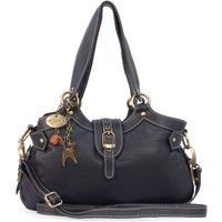 Catwalk Collection Handbags - Women's Leather Top Handle/Shoulder Bag/Cross Body With Extra Detachable Adjustable Strap - NICOLE - Black