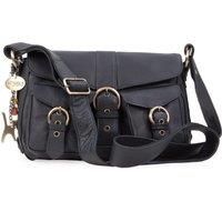 Catwalk Collection Handbags - Ladies Leather Cross Body Bag - Adjustable Shoulder Strap - LOUISA - Black