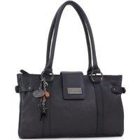 CATWALK COLLECTION HANDBAGS - Women's Leather Top Handle/Shoulder Bag - MARTINA - Black