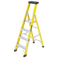 TB Davies 1236-004 Trade Electrician Platform Step Ladders, 4 Tread, Platform Height 1.0m, GRP Fibreglass, Built-in Tool Tray, 150kg Work Load, EN131