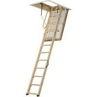 TB Davies 1530-010 LuxFold 3-Section Wooden Loft Ladder with Hatch, 87mm Insulation, 0.59 W/m2oC, Max. Floor2Ceiling 2.8m (9.18ft), EN14975
