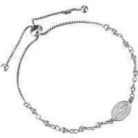 Adjustable Sterling Silver Miraculous Medal Bracelet