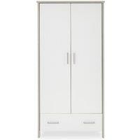 Obaby Nika Double Wardrobe - Grey Wash and White