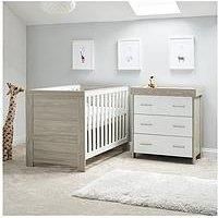 Obaby Nika 2 Piece Room Set - Grey Wash & White - Includes Nika Cot Bed & Changing Unit