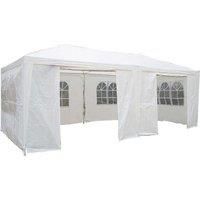 Esc Europe Ltd Airwave 3m x 6m Gazebo Party Tent Marquee Awning WHITE with Side Panels. 120g WATERPROOF Canopy and Powder Coated Steel Frame.