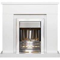 Adam Lomond White Surround with Brushed Steel Helios Electric Fire, 2000 Watt