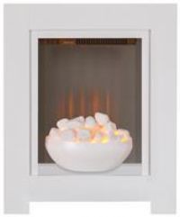 Adam Monet Fireplace Suite Pure WHITE w Electric Fire, 23 Inch 14992 RRP £269