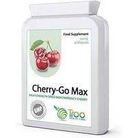 Troo Cherry Go Max Montmorency Cherry Capsules 750mg x 90 - High Strength Freeze Dried Sour Cherries Extract - UK Manufactured to GMP Standards and Vegan Society Registered