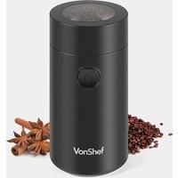 VonShef Coffee Grinder 150W for Coffee Beans, Grains, Spices & Nuts- Matte Black