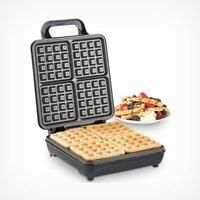 Quad Waffle Maker Belgian Large Square Waffle Non-Stick Plate Cool Handle 1200W