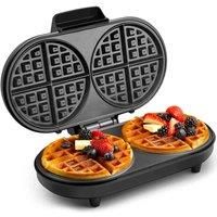 2 Slice Waffle Maker - VonShef 1200W Round Waffle Iron Machine, Non Stick