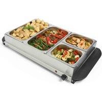 VonShef 3 Tray Food Warmer Buffet Server VonShef  - Size: 15cm H X 38cm W X 65cm D