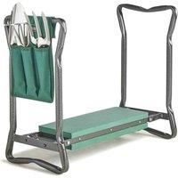 Garden Kneeler With Tool Holder Pad Seat Stool Cover Outdoor Folding Assistant