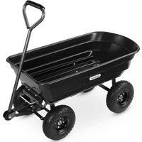 VonHaus 75L Garden Dump Cart Wheelbarrow Tipper Trolley Utility Trailer Truck