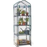 VonHaus 4 Tier Mini Plastic PVC Greenhouse - Small Plant House/Grow House for Garden and Outdoors