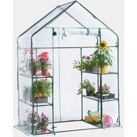 Sol 72 Outdoor Wapanucka Compact Walk in with 6 Shelves 4.7 Ft W x 0.4 Ft D Hobby Greenhouse Sol 72 Outdoor  - Grey - Size: 193cm H X 143cm W X 73cm D