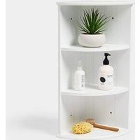 VonHaus Bathroom Corner Shelf Unit Cabinet Storage White Furniture Wall & Floor