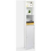 VonHaus Bathroom Tallboy Cabinet Storage Cupboard Unit Freestanding White