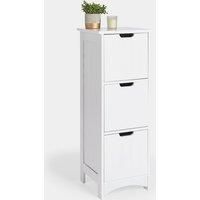 VonHaus Bathroom Storage Unit 3 Drawer Cabinet Cupboard White Furniture