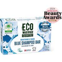 Eco Warrior Blue Shampoo Bar for Brunette Hair, 100g | Vegan, Cruelty-Free, Natural, eco friendly| Free from SLS or Parabens | Brightening & Toning bar shampoo with Squalane, Shea Butter & Bergamot