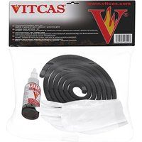 VITCAS Black Stove Fire Rope Replacement Kit-Adhesive -Protective Gloves-Sealing-Stove Glass- Excellent Adhesion Glue-Fire resistant-6mm