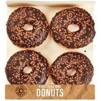 The Daily Bakery 4pk Chocolate Ring Donuts