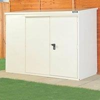 Asgard Addition 6' x 3' (Nominal) Pent Metal Bike Store Ivory (7195K)