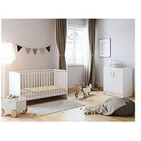 Little Acorns Santorini Cot Bed & Changer Set  White