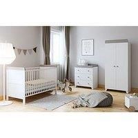 Little Acorns Classic Nursery Double Door Wardrobe with 2 Shelves and 2 Hanging Rails Children/'s Storage Organiser – White/Grey