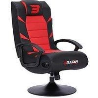 BraZen BRAZEN-PRIDE-18063 Pride Gaming Chair-Red-Suitable for PC, Xbox, Nintendo, Playstation-2.1 Bluetooth with Surround Sound-Comfortable & Ergonomic-Max Support 120 KG Human Weight