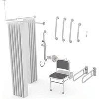 Nymas NymaPRO Doc M Shower Pack White with Concealed Valves and White Rails