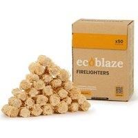 Eco Blaze Natural Firelighters - 50 Box - Spruce Wood Wool Coated Natural Wax. Fire Starters For Wood Burners, Fireplaces, Stoves, Lumpwood Charcoal, Chimeneas and Campfires