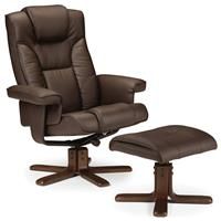 Julian Bowen Malmo Recliner and Footstool, Brown