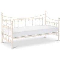 VERSAILLES GENUINE Guest Bed Single Metal Day Bed Option Of Trundle Stone White.