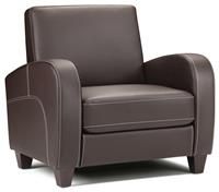 Vivo Brown Faux Leather Armchair by Julian Bowen, Living/Waiting/Rest Room