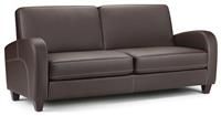 Vivo Brown Faux Leather Sofa Seats 3 - Julian Bowen Range