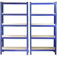 2pk Heavy Duty Racking 5 Tier Steel Garage Storage Shelving 75cm Warehouse