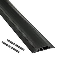 Floor Cable Protector, D-Line, FC83B Medium Duty, Linkable Floor Cable Cover, Protect Cables & Prevent a Trip Hazards - 1.8 meter (L) - Cable Cavity 30mm (W) x 10mm (H) - Black