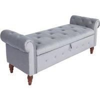 Vintage Grey Ottoman Storage Bench