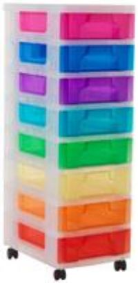 Really Useful Drawer Tower 8x7 Litre Clear/Rainbow