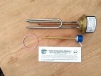 Tesla 11" Incoloy Immersion Heater + Thermostat + Washer 2.1/4" Boss Brand New. 