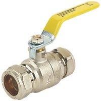 Full Bore Lever Ball Valve Yellow 22mm (30584)