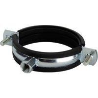 Tesla 87-92mm Rubber Lined Pipe Clips Black/Zinc-Plated 2 Pack (704RE)