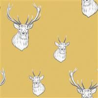 Catherine Lansfield Stag Wall Paper Ochre