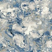 Muriva Elixir Marble Blue Wallpaper 166504 - Feature Metallic Marble Effect