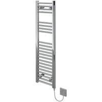 Kudox 150W Electric Silver Towel warmer (H)1100mm (W)300mm