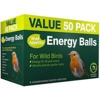 Wild Appetite Suet Energy Fat Balls for Wild Birds  50 Pack